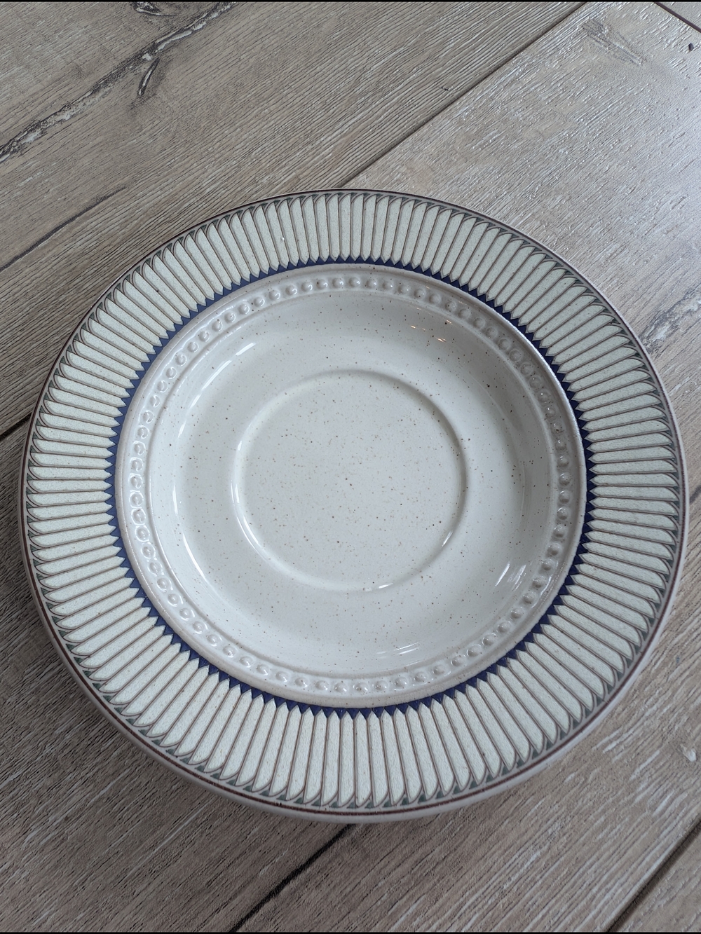 Mikasa Vintage Cream Salad Plate with Blue and Brown Rim